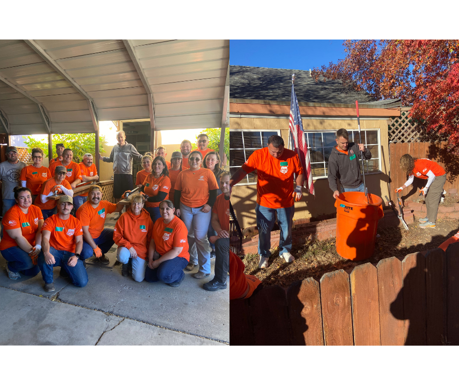 Volunteers working on home project